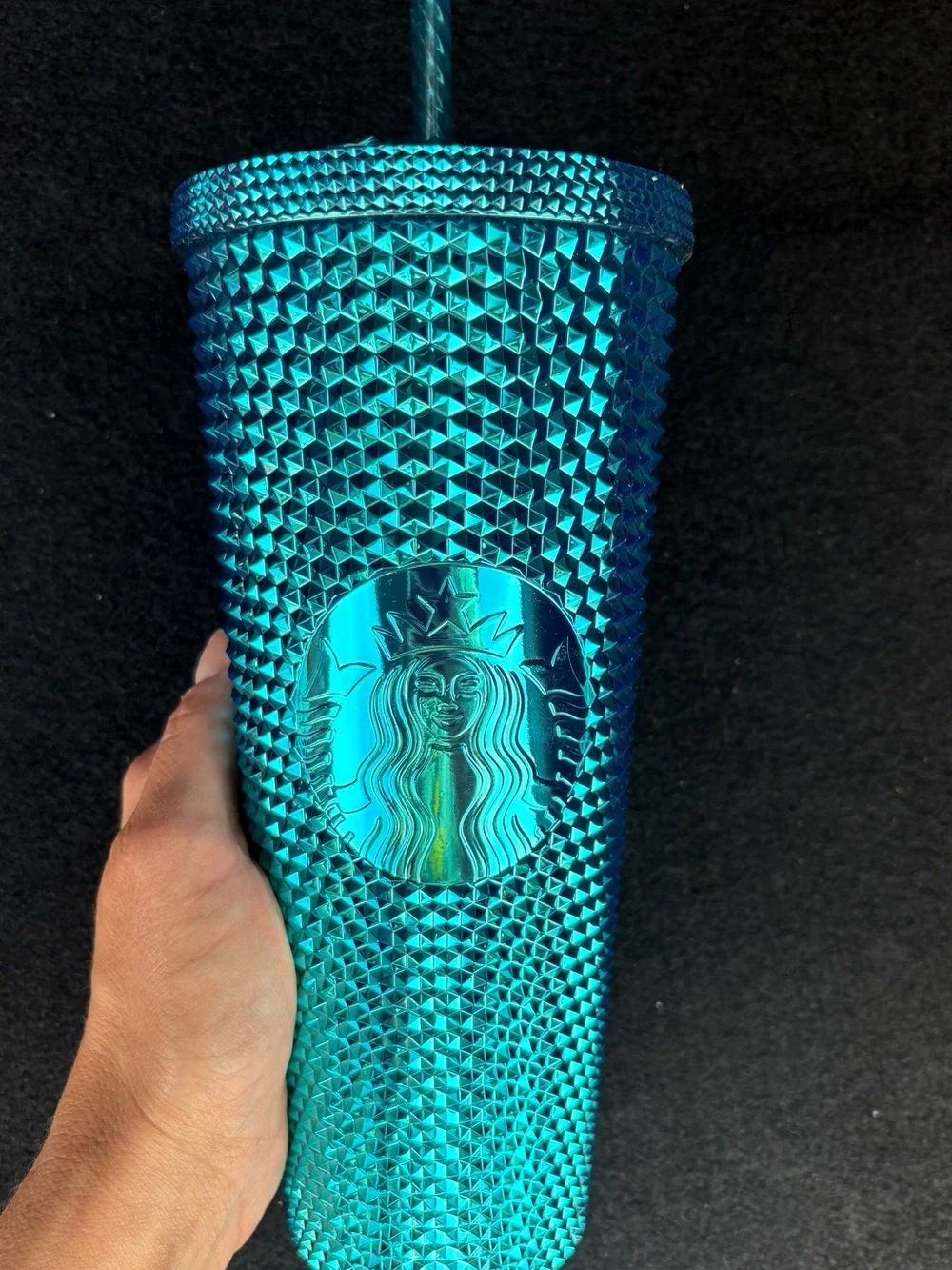 Starbucks Pink, Teal, Purple and Black Iridescent Studded Tumbler Set